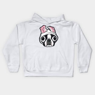 Boston Terrier Bunny Kids Hoodie